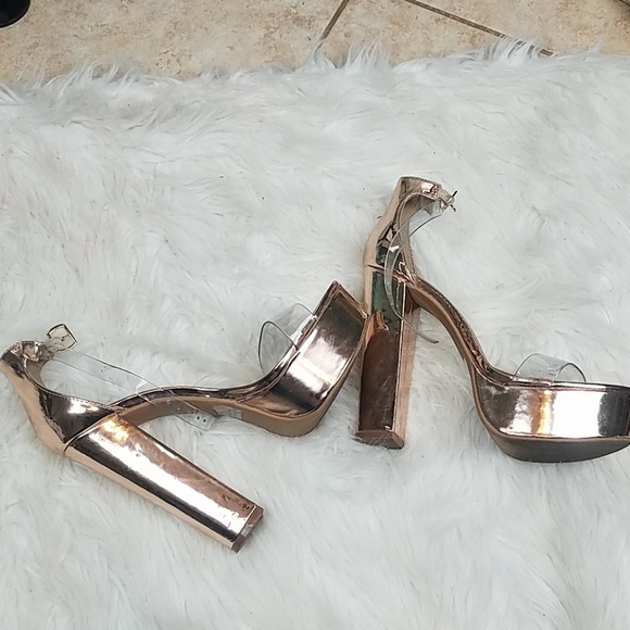 Charlotte Russe Shoes - Rose gold super high heels read condition